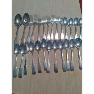 Vintage Silverware Set 22 Pieces‎ Spoons Forks Flatware Dining Serving